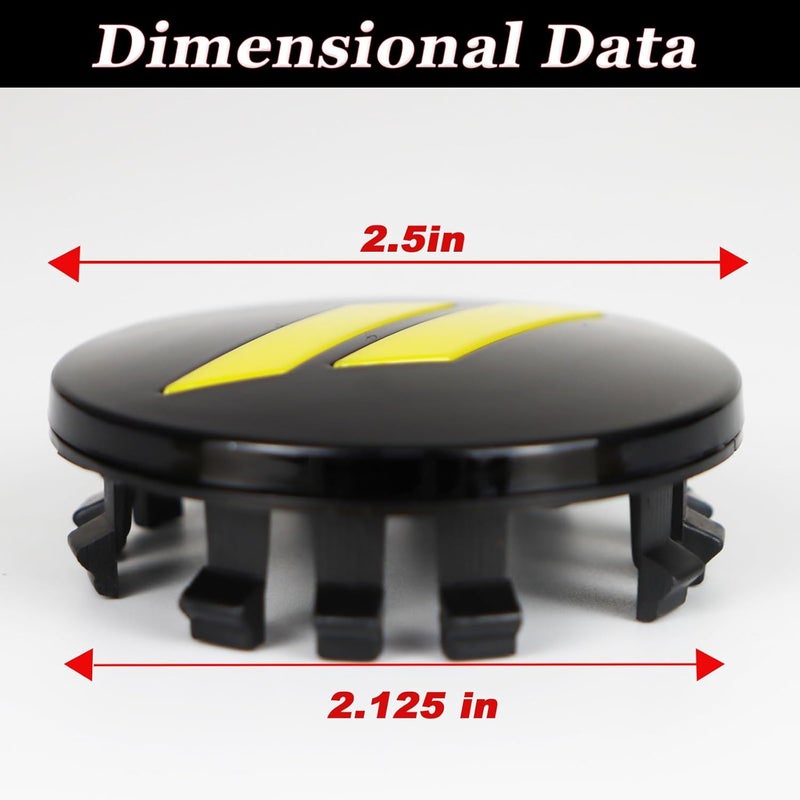 BINQIGOO 4pcs 63mm 2.5 inches Slash Wheel Center Cap Covers Fit for Dodge Charger Durango Dart 2015-2020 Jeep/Chrysler Yellow - Image 2